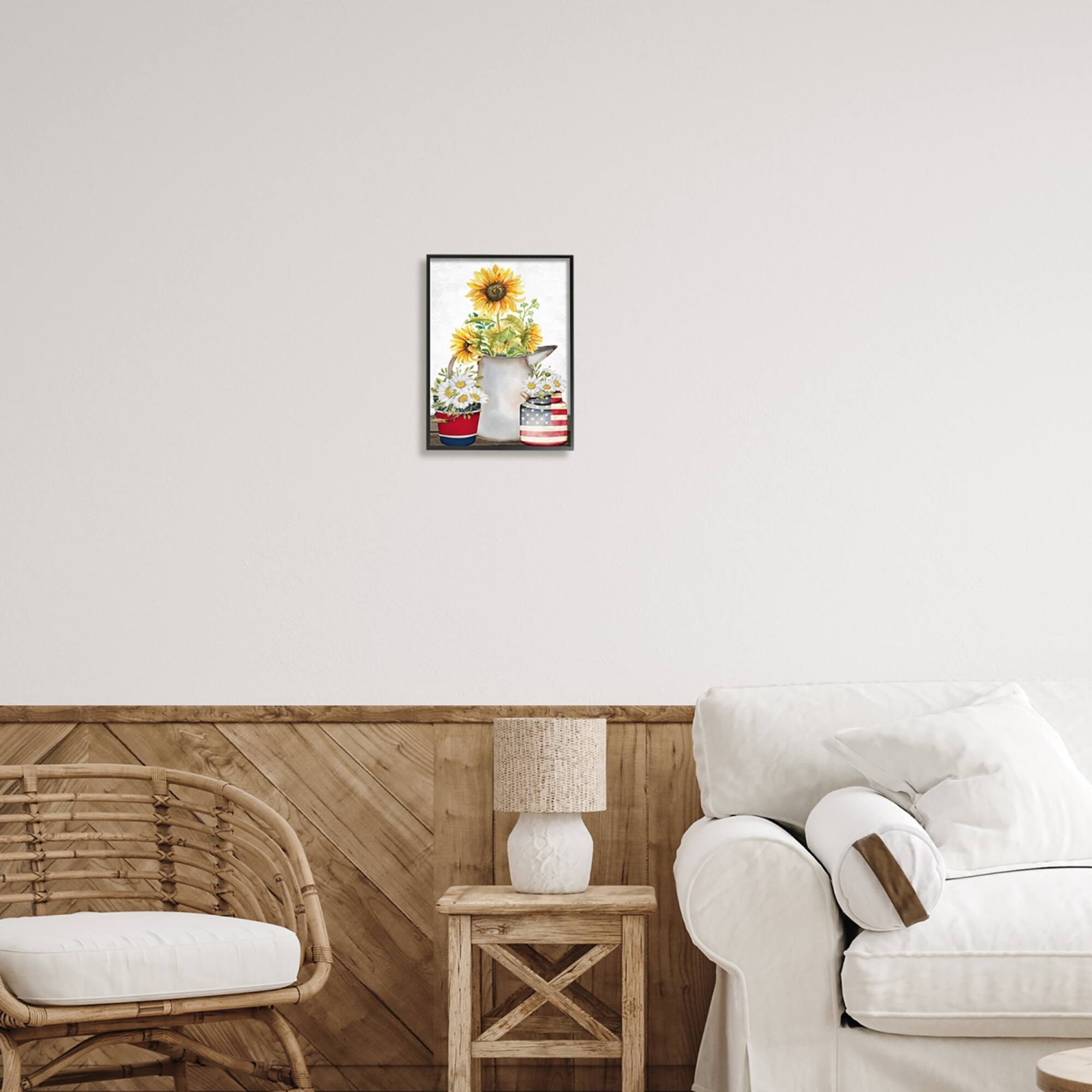 Stupell Industries Americana Flower Bouquets Framed Giclee Art